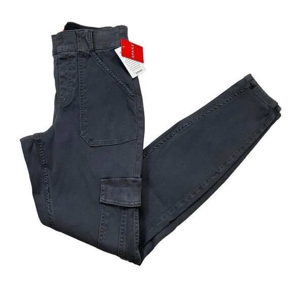 Brand new with Tags Spanx Black Stretch Twill Cargo Pants Size XS Petite - Picture 1 of 16
